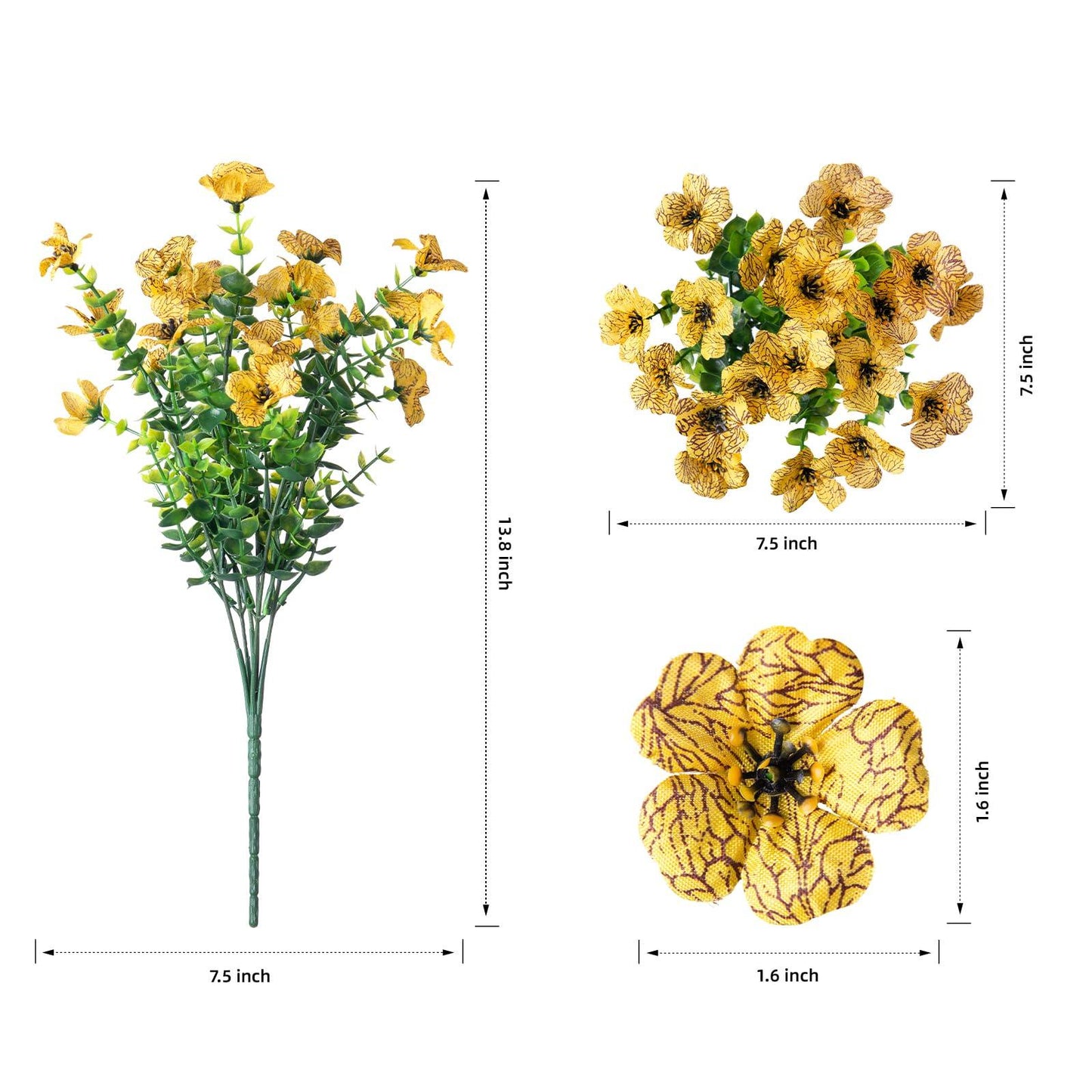 14" Faux Silk Daisy with Eucalyptus 12 Bundles- 4 Mix Color