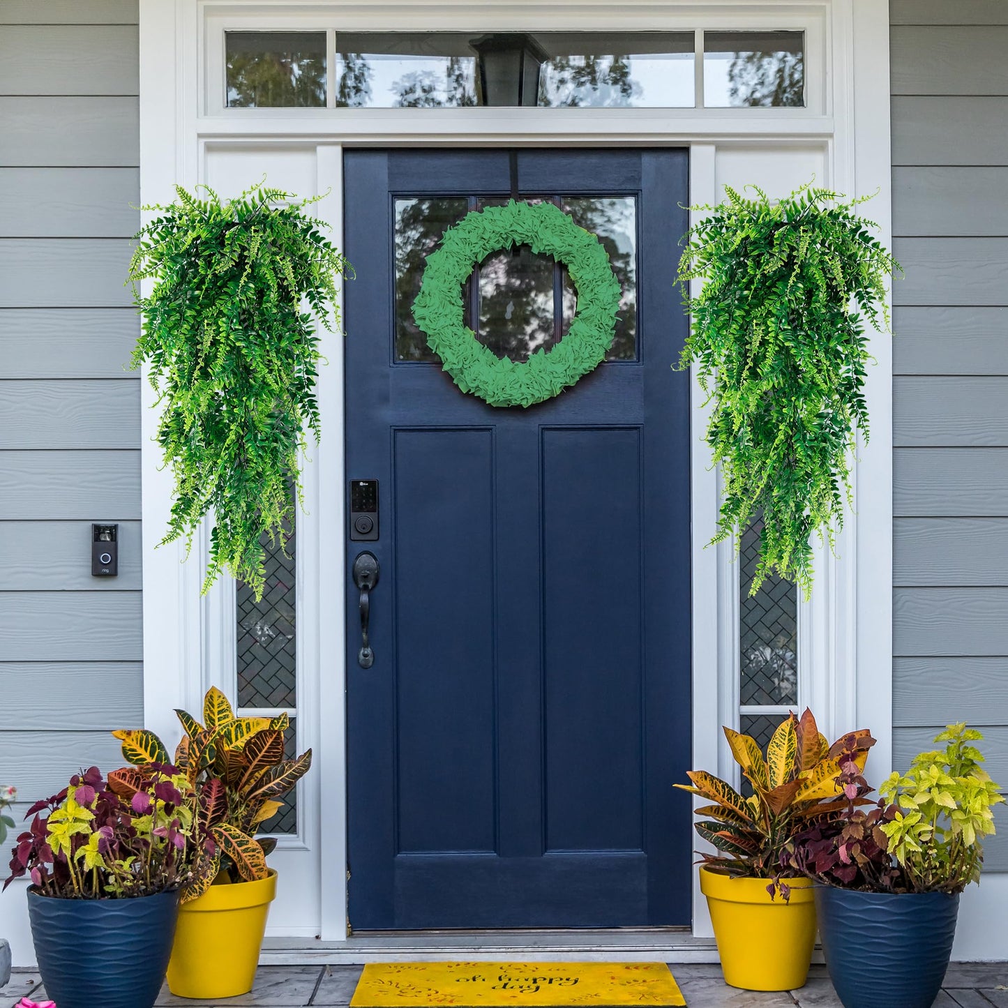 Artificial Hanging Plants Fake Hanging Plant Faux Hanging Boston Ferns Fake Ivy Vines Greenery