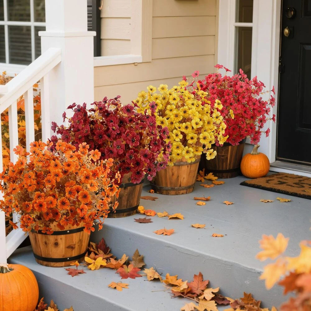 🔥Hot Sale 60% OFF🌼Artificial Outdoor Fall Flowers - UV resistant, Waterproof, Windproof🍂