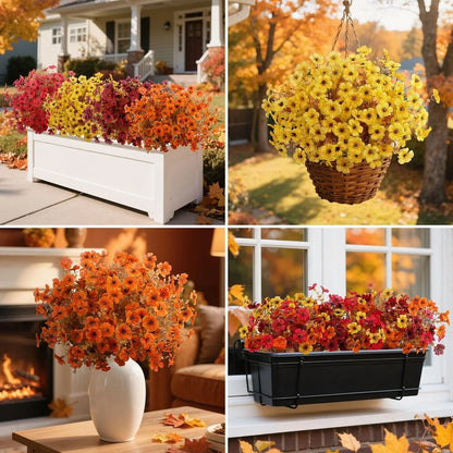 🔥Hot Sale 60% OFF🌼Artificial Outdoor Fall Flowers - UV resistant, Waterproof, Windproof🍂